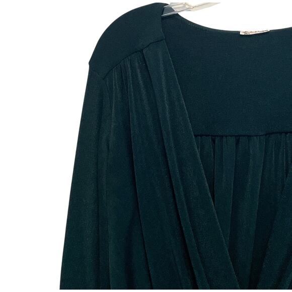 Intimately Free People Turnt Bodysuit Top Womens Medium Pine Green Faux Wrap - Picture 3 of 10